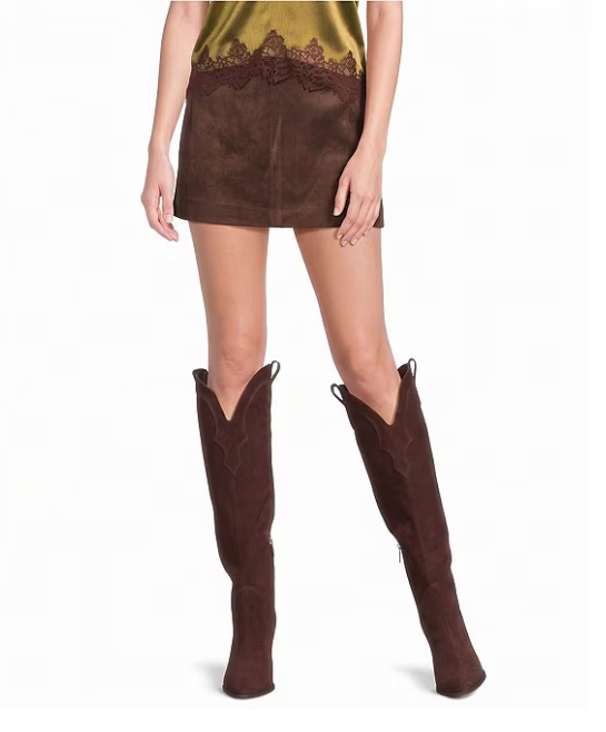Lucy Paris Lian Mini Faux Suede Skirt
