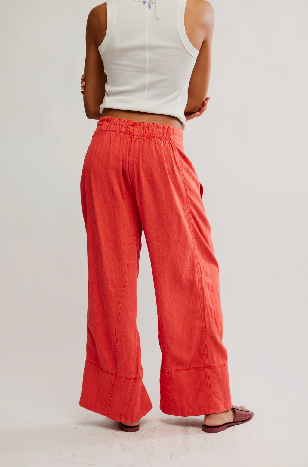 Free People Days End Linen Pull On Pant