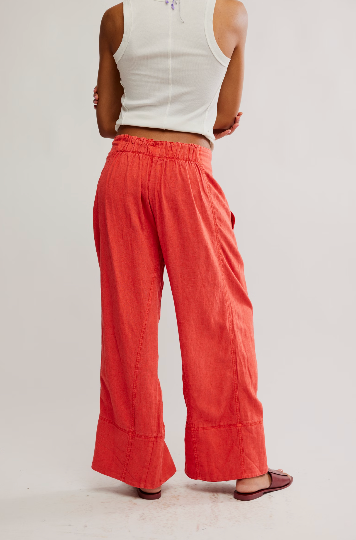Free People Days End Linen Pull On Pant