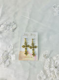 Floral Cross Earrings