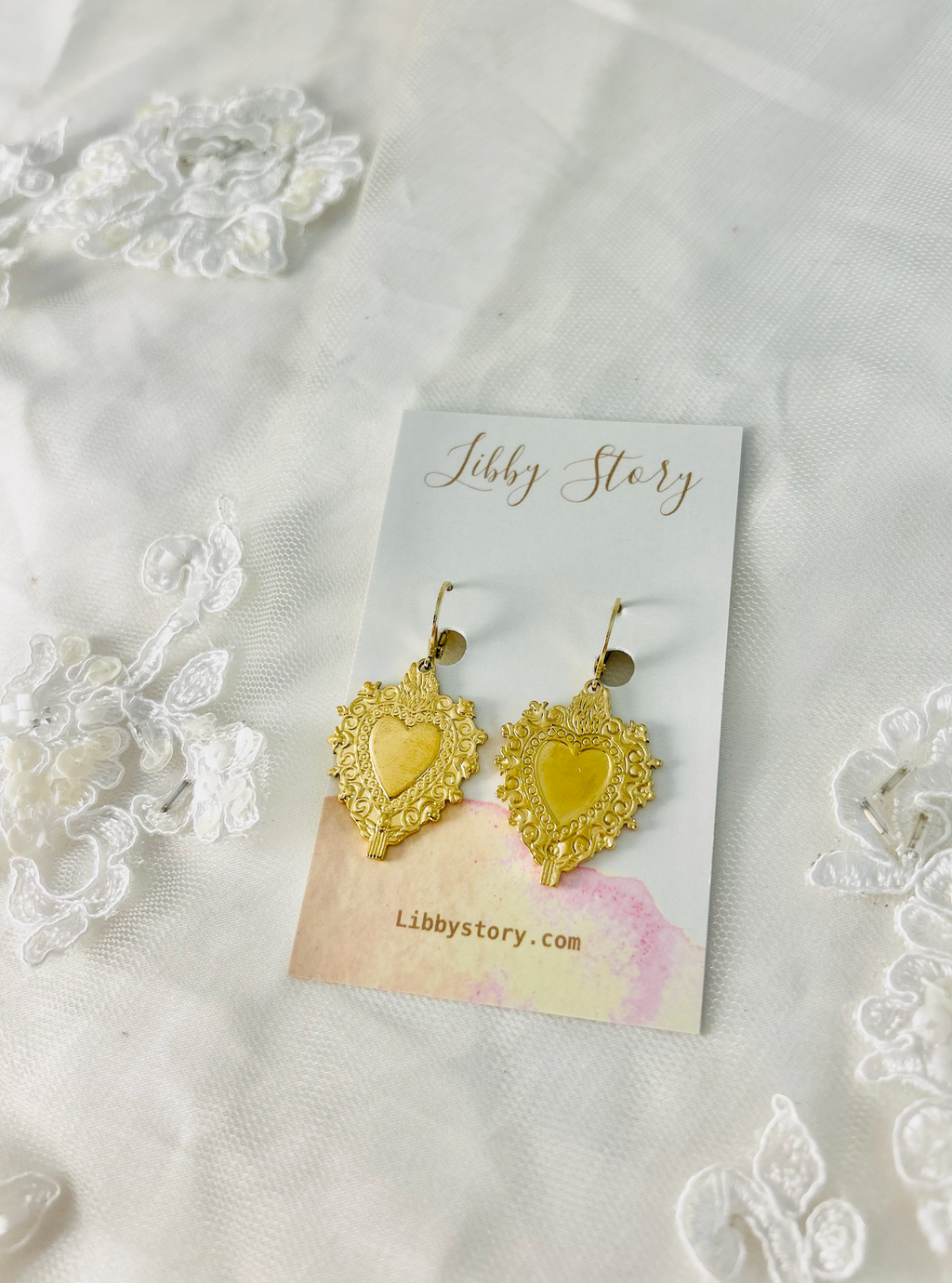Heart Shield Huggie Earrings