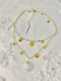OOAK Shell Heart Charm Necklace