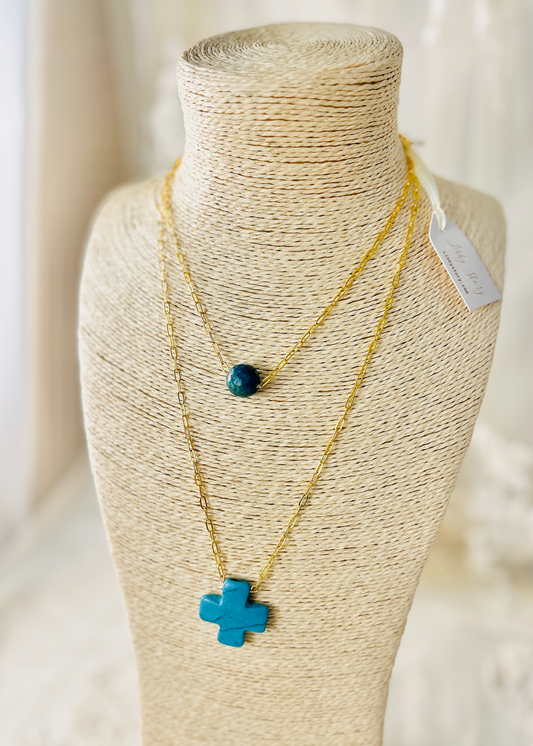 Double strand Cross Necklace