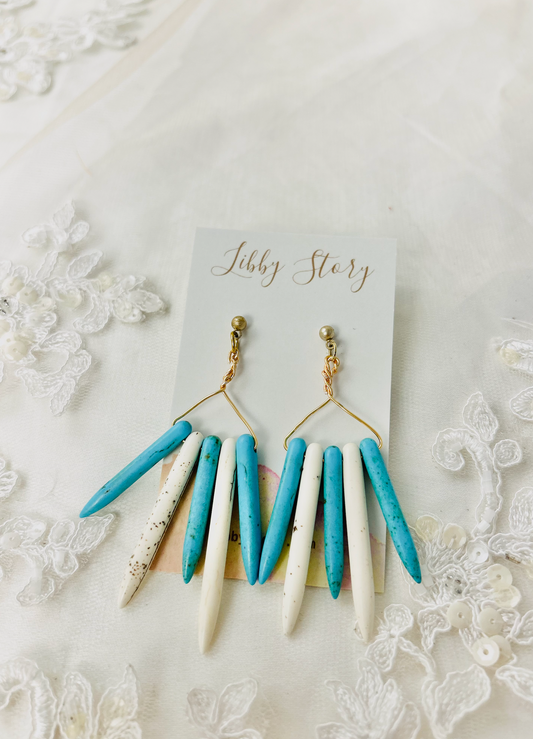 Bone Dagger Fan Earrings