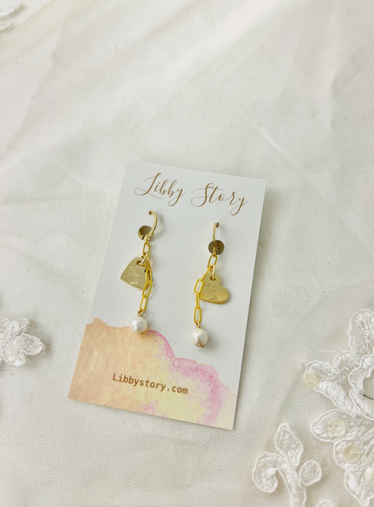 Heart Pearl Earrings