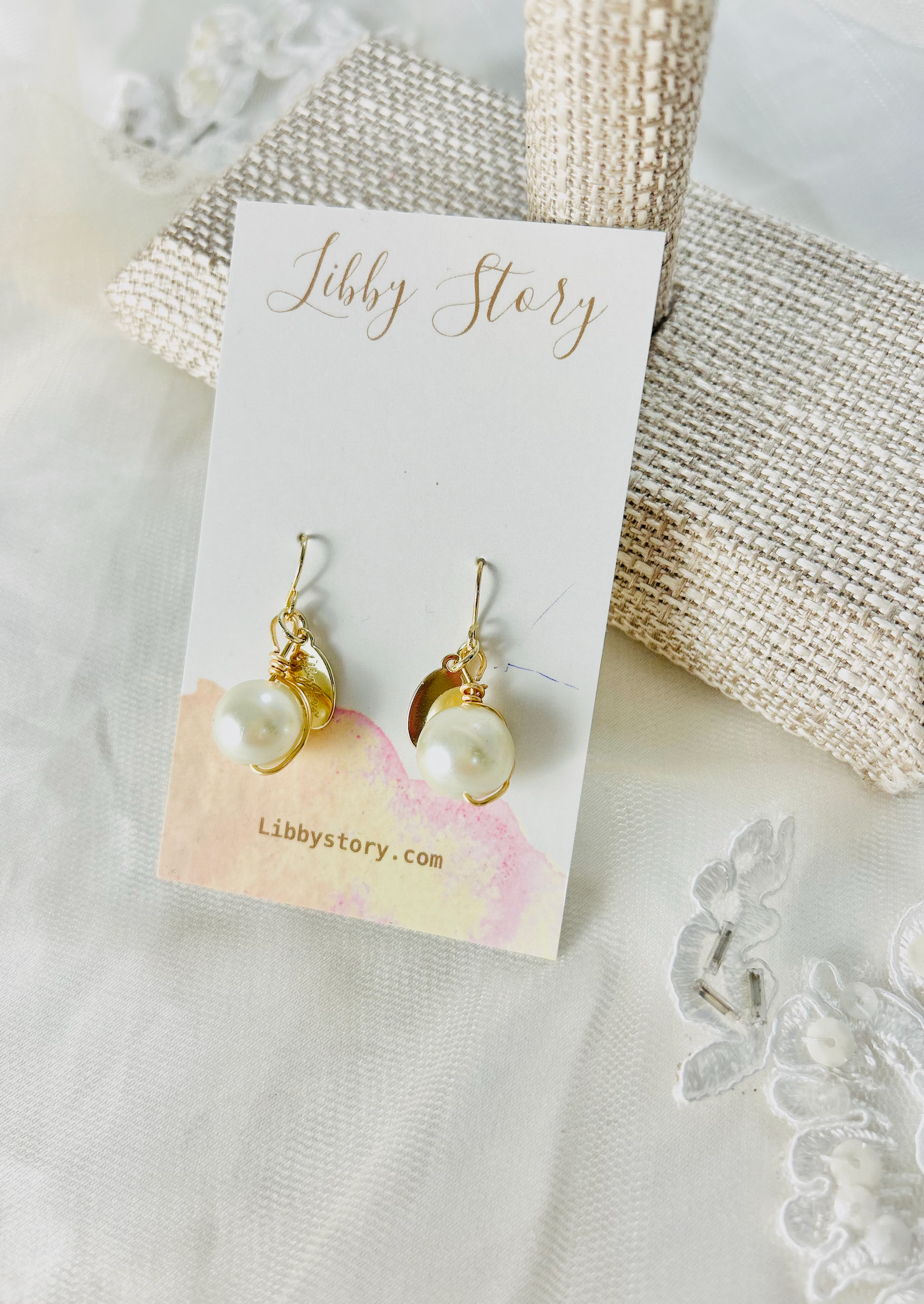Small French Hook Glass Pearl Earring