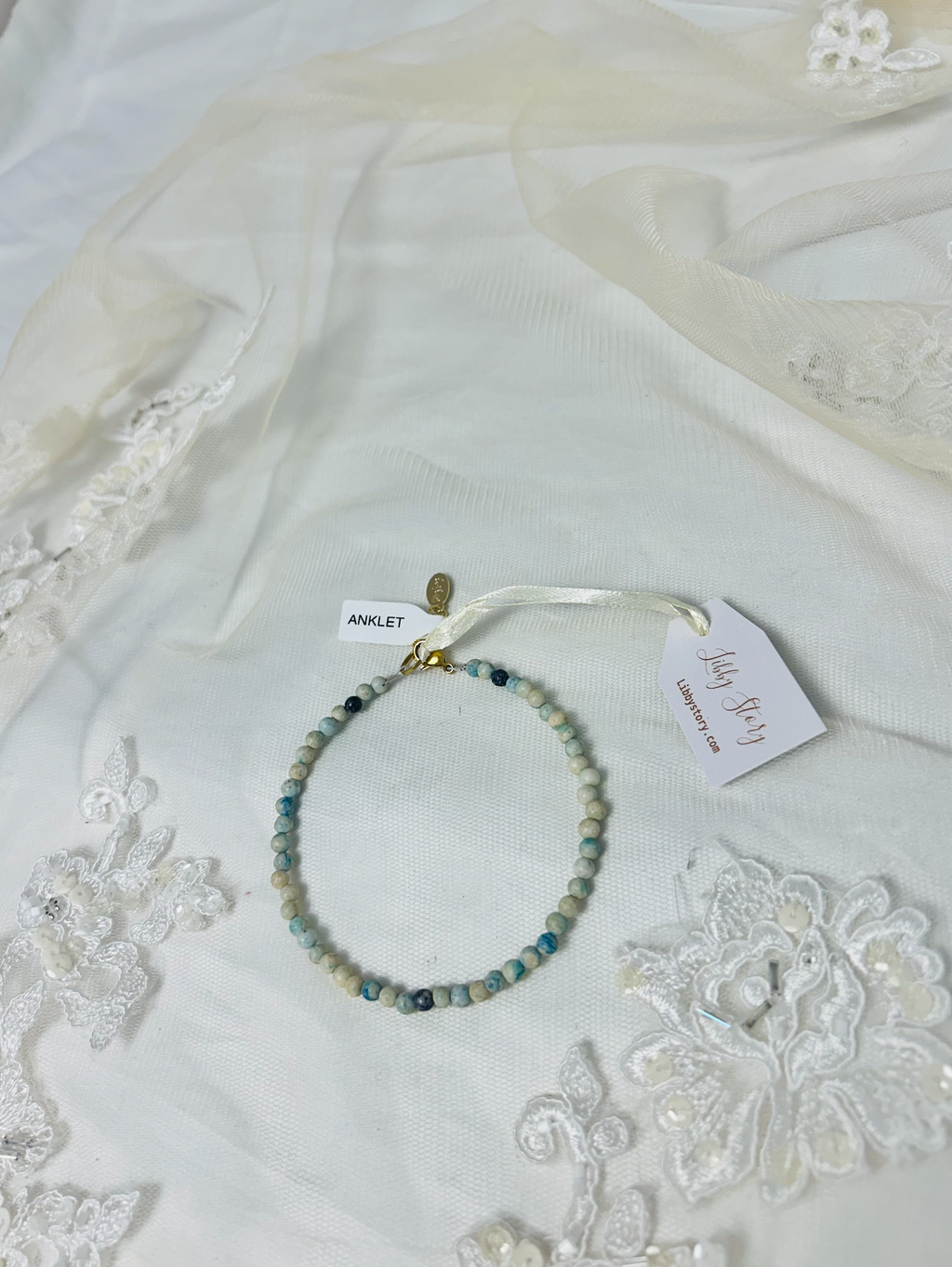 Handbeaded Anklet w/ Semi Precious Stones