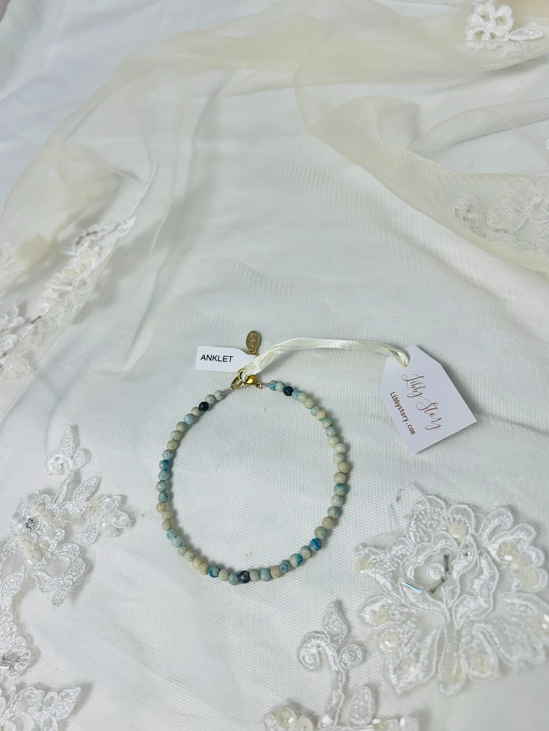 Handbeaded Anklet w/ Semi Precious Stones