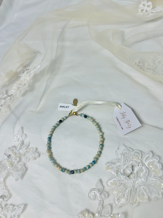 Handbeaded Anklet w/ Semi Precious Stones