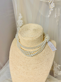 OOAK Knotted Vintage Glass Pearl Choker