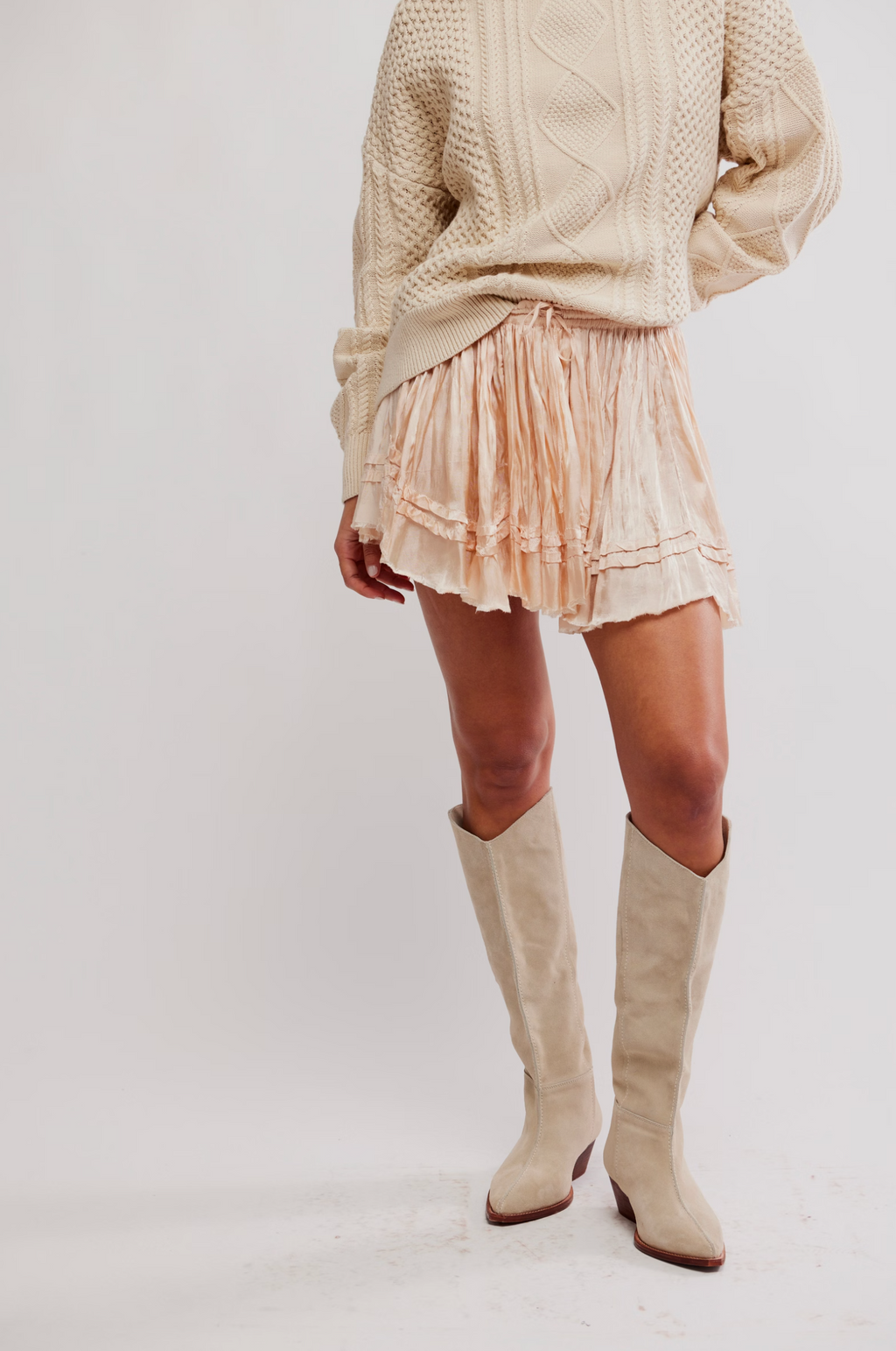 Free People Third Charm Shine Mini Skirt