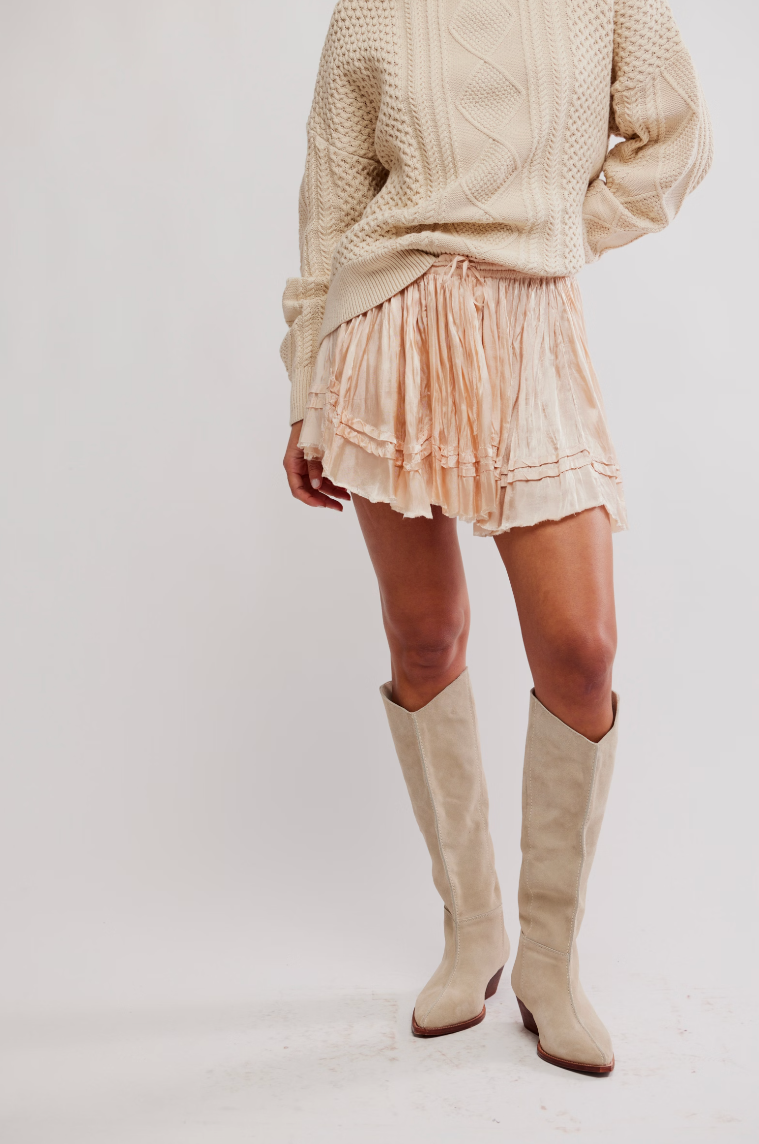 Free People Third Charm Shine Mini Skirt