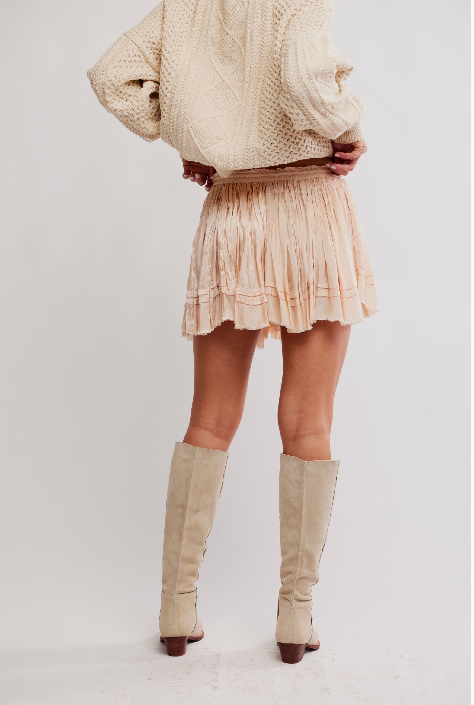 Free People Third Charm Shine Mini Skirt