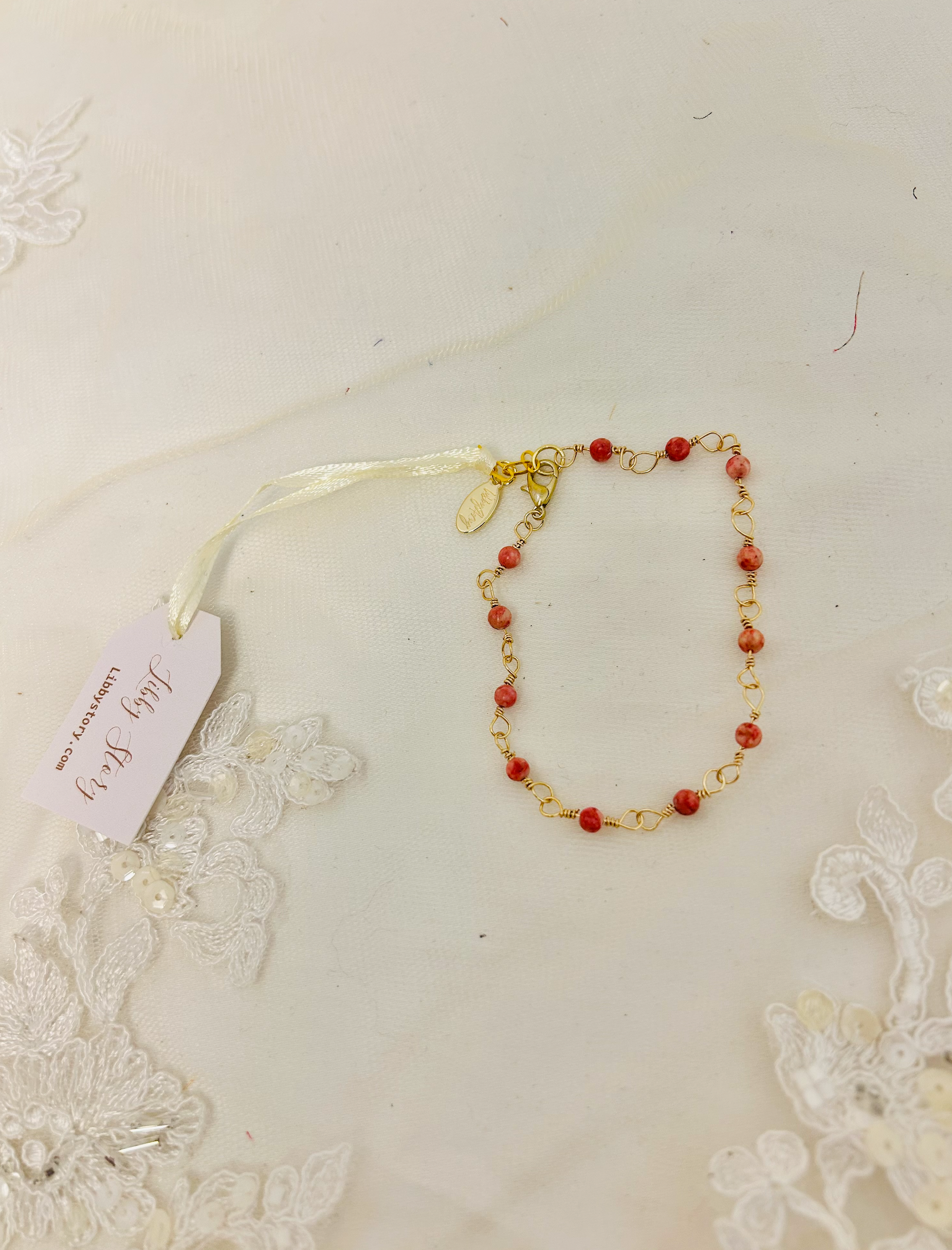 OOAK Wooden Bead Wire Bracelet