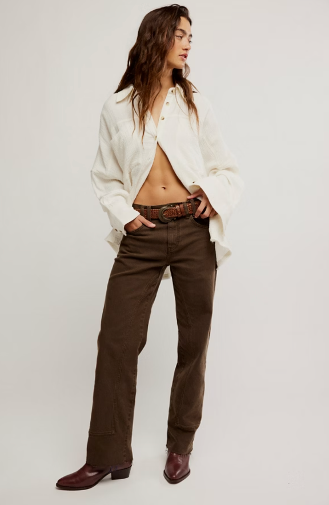 Free People Risk Taker Mid-Rise Straight Jean