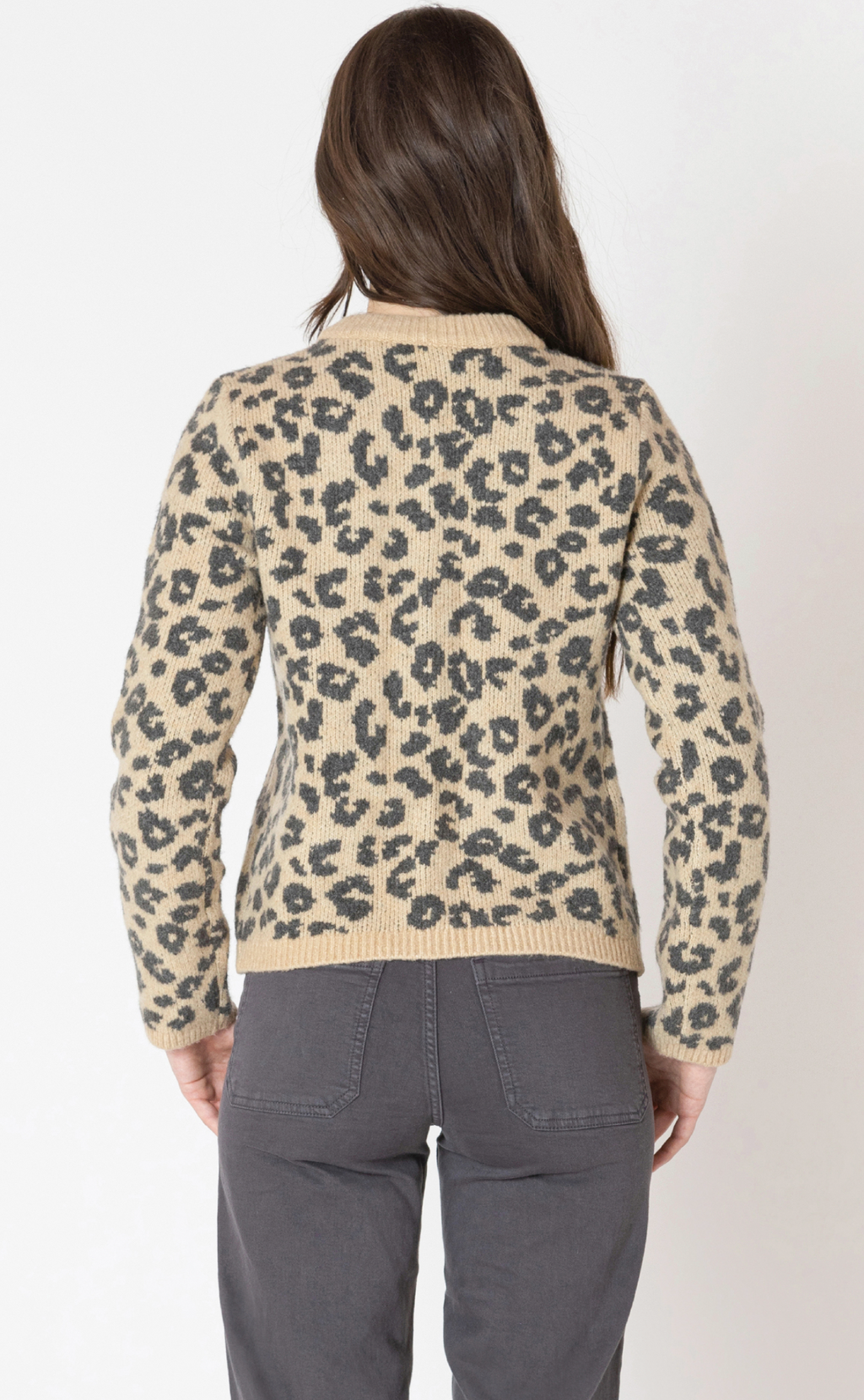 Dex CREWNECK PATTERNED CARDIGAN