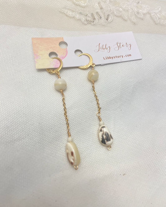 OOAK Shell Dangle Earrings