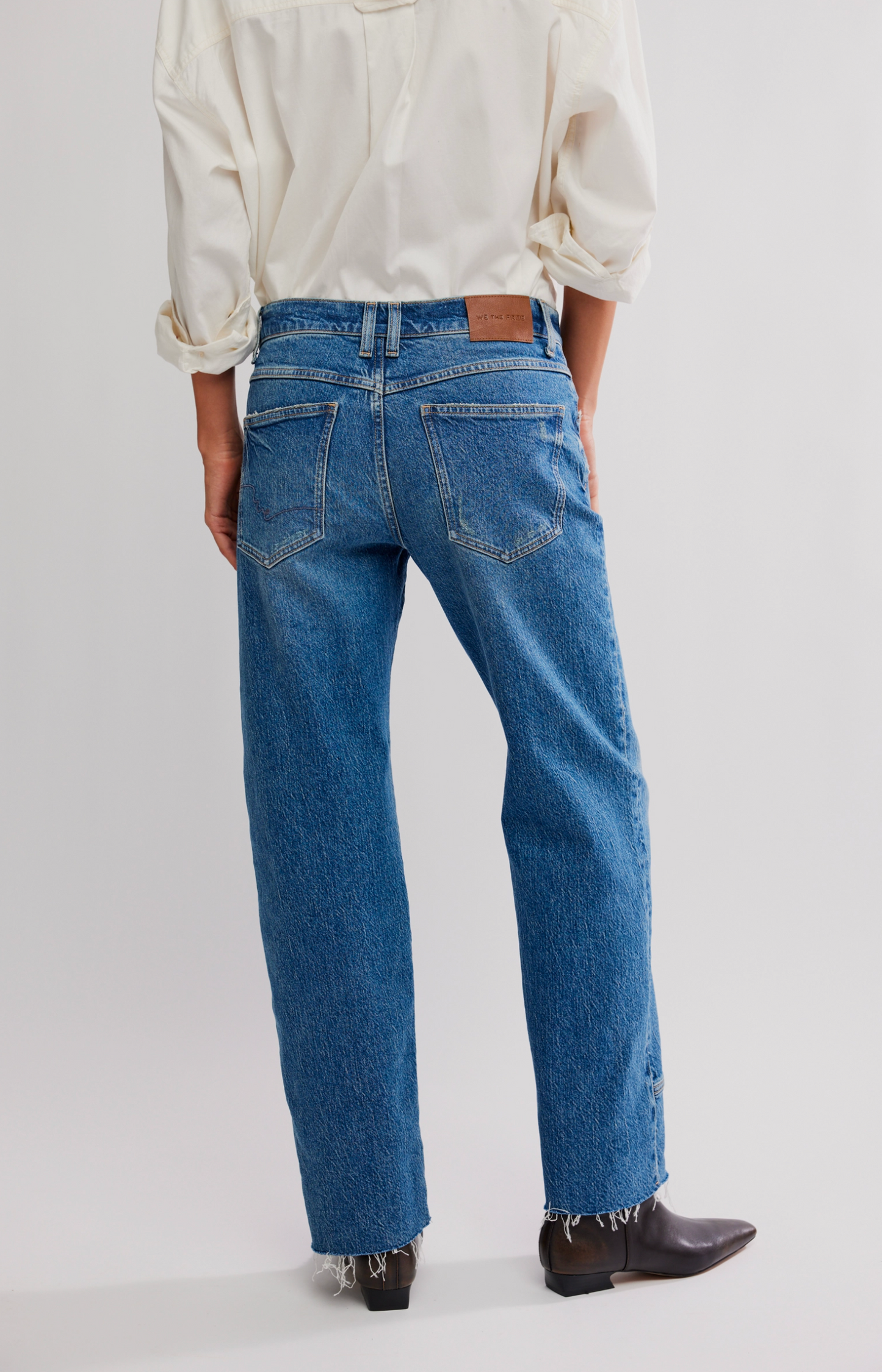 Free People Risk Taker Mid-Rise Straight Jean