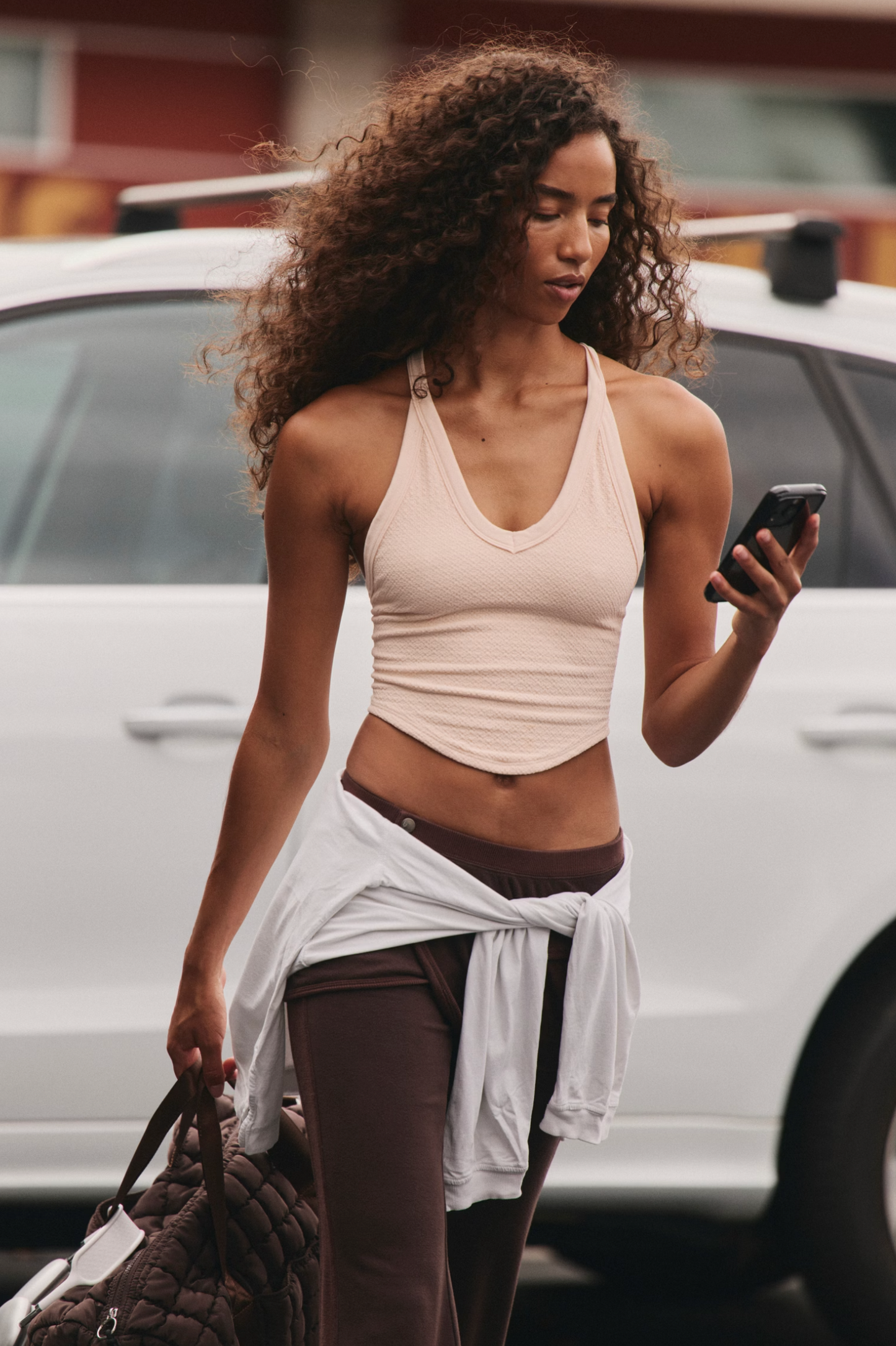 Free People V Neck Holiday Jacquard