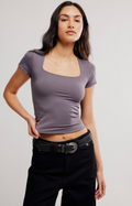 Free People Clean Lines Sunfade Baby Tee
