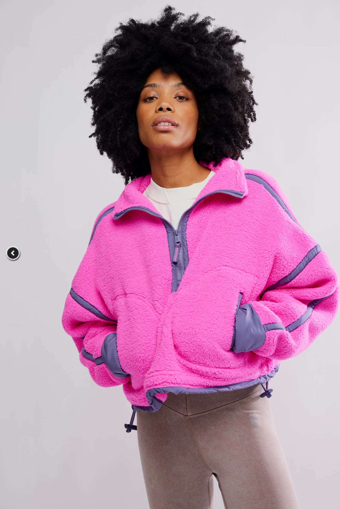 thehighlights ザハイライツジップスエット　美品 Free People Mountain High 1/2 Zip in Black Cherry Combo