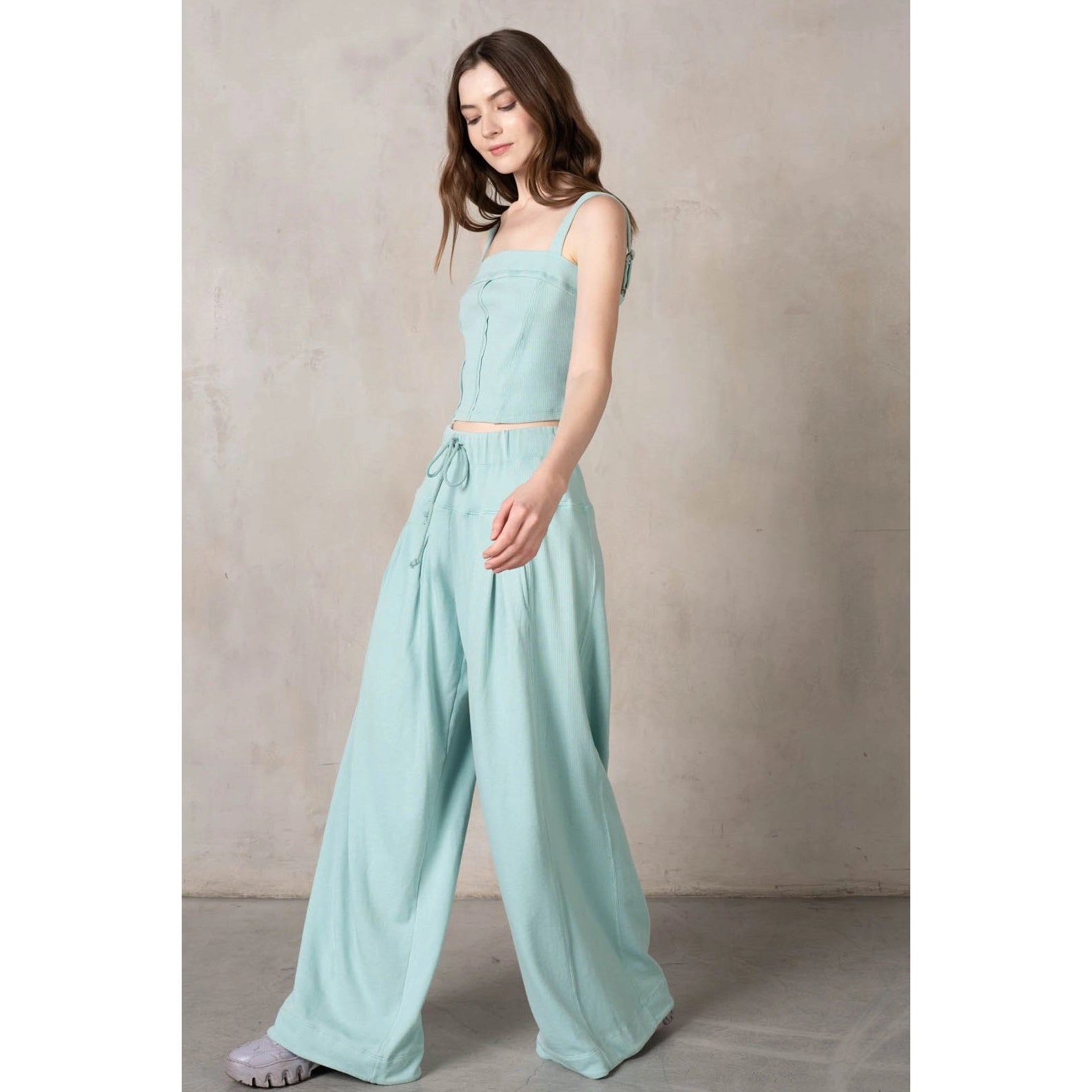 Cp Terry and Rib Wide Leg Pant