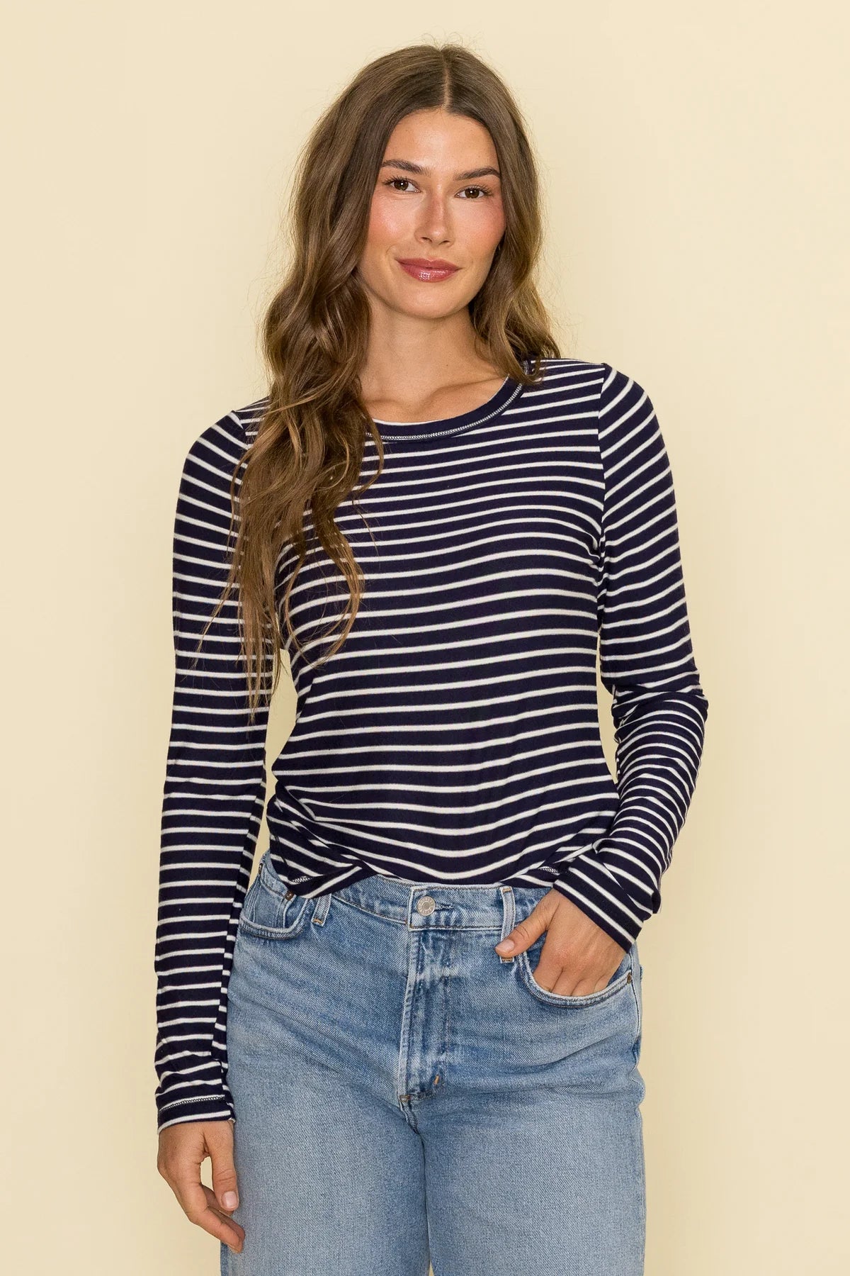 Project Social T Over and Out Striped Crew Neck Longsleeve
