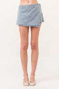 Ashton Denim Wrap Mini Skort