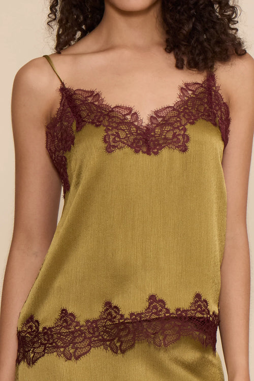 Lucy Paris Vanessa Satin Lace Trim Top