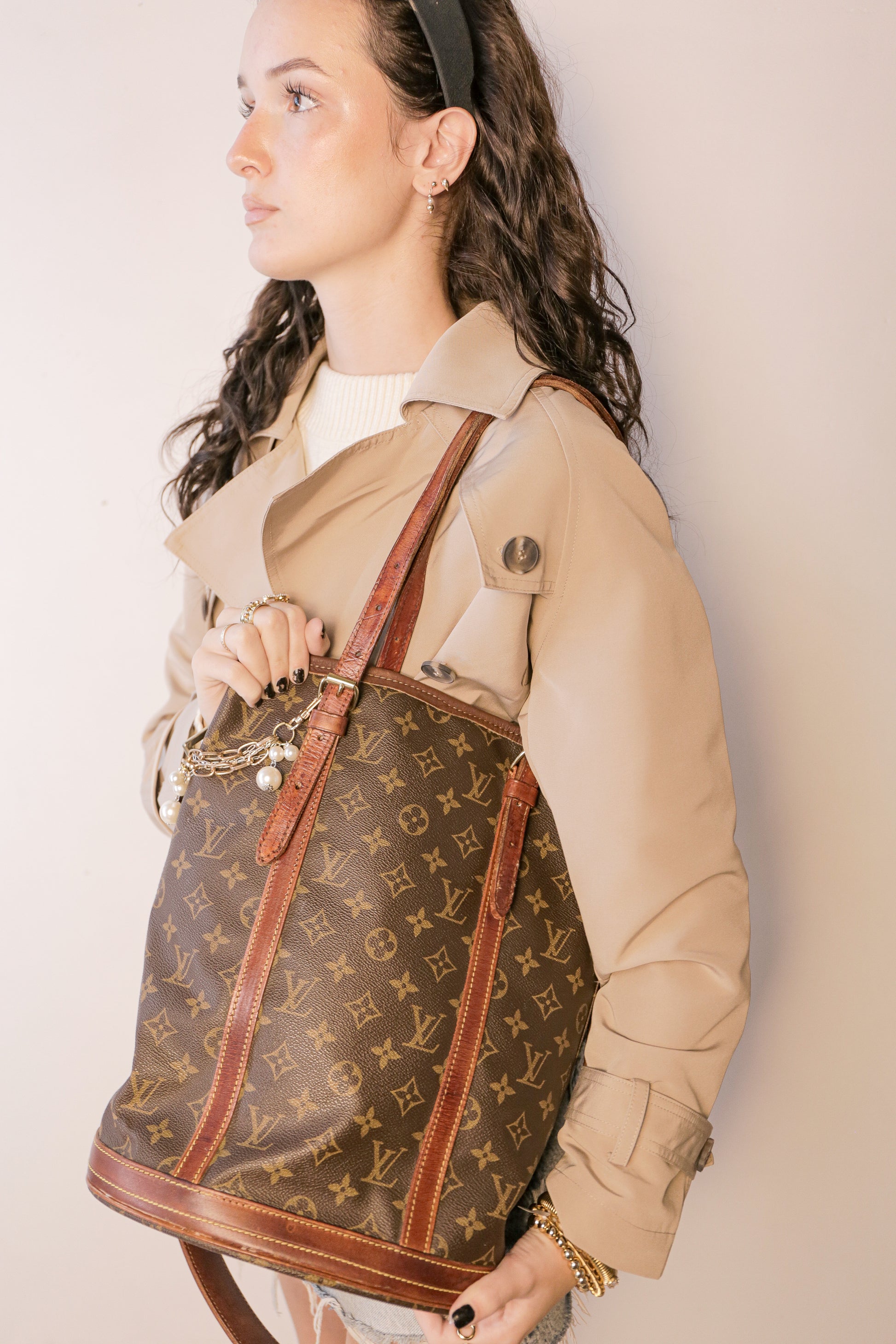 LS Upcycled Vintage LV Leather Lining Bag Brown