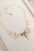 OOAK Bow and Cross Charm Necklace