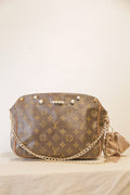 OOAK Authentic LV Purse Upcycled with Pearls and Vintage Cuff Links