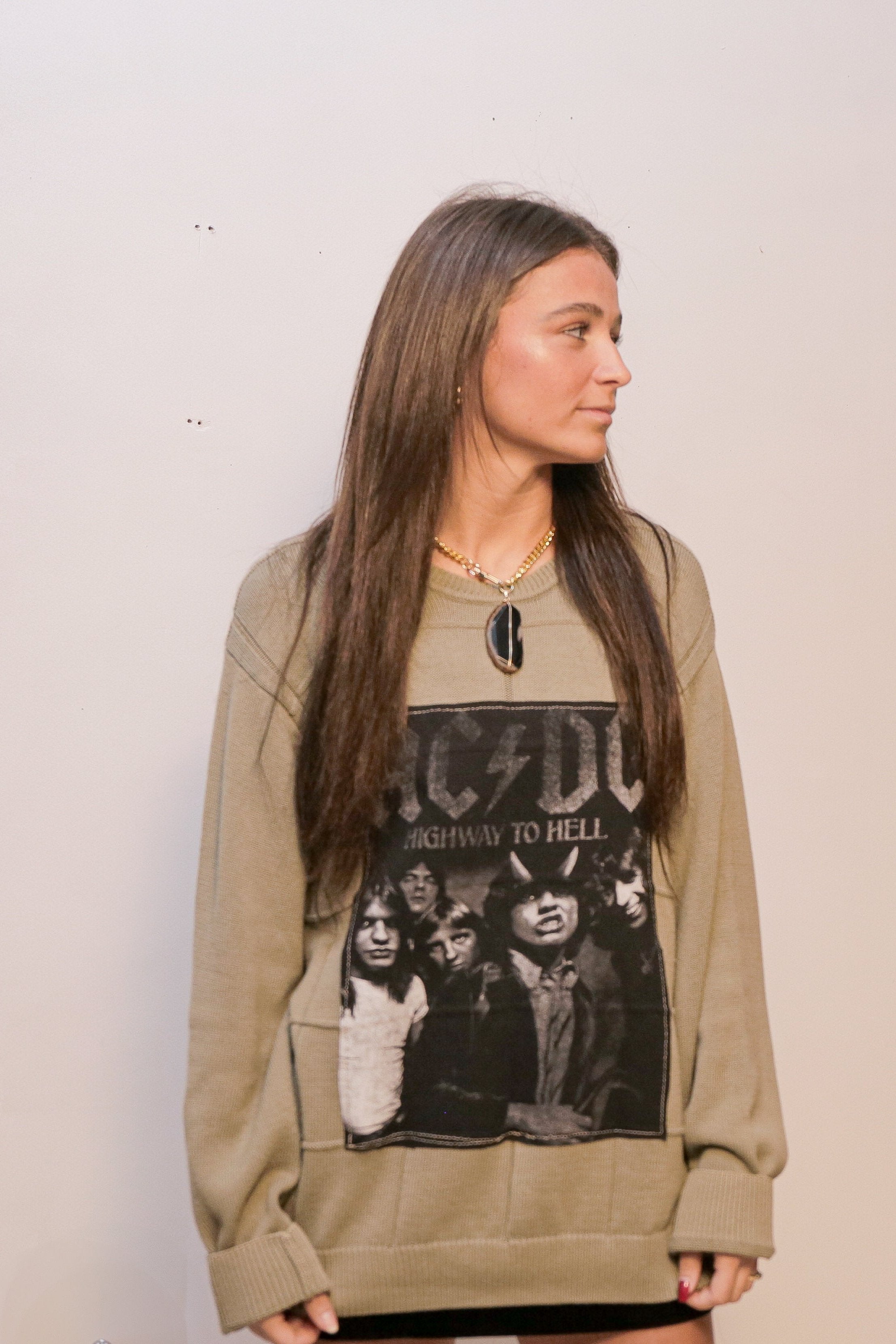 Cozy in AC/DC Sweater| One-of-a-Kind – Libby Story