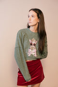 OOAK Sequin Dog Patch Sweater