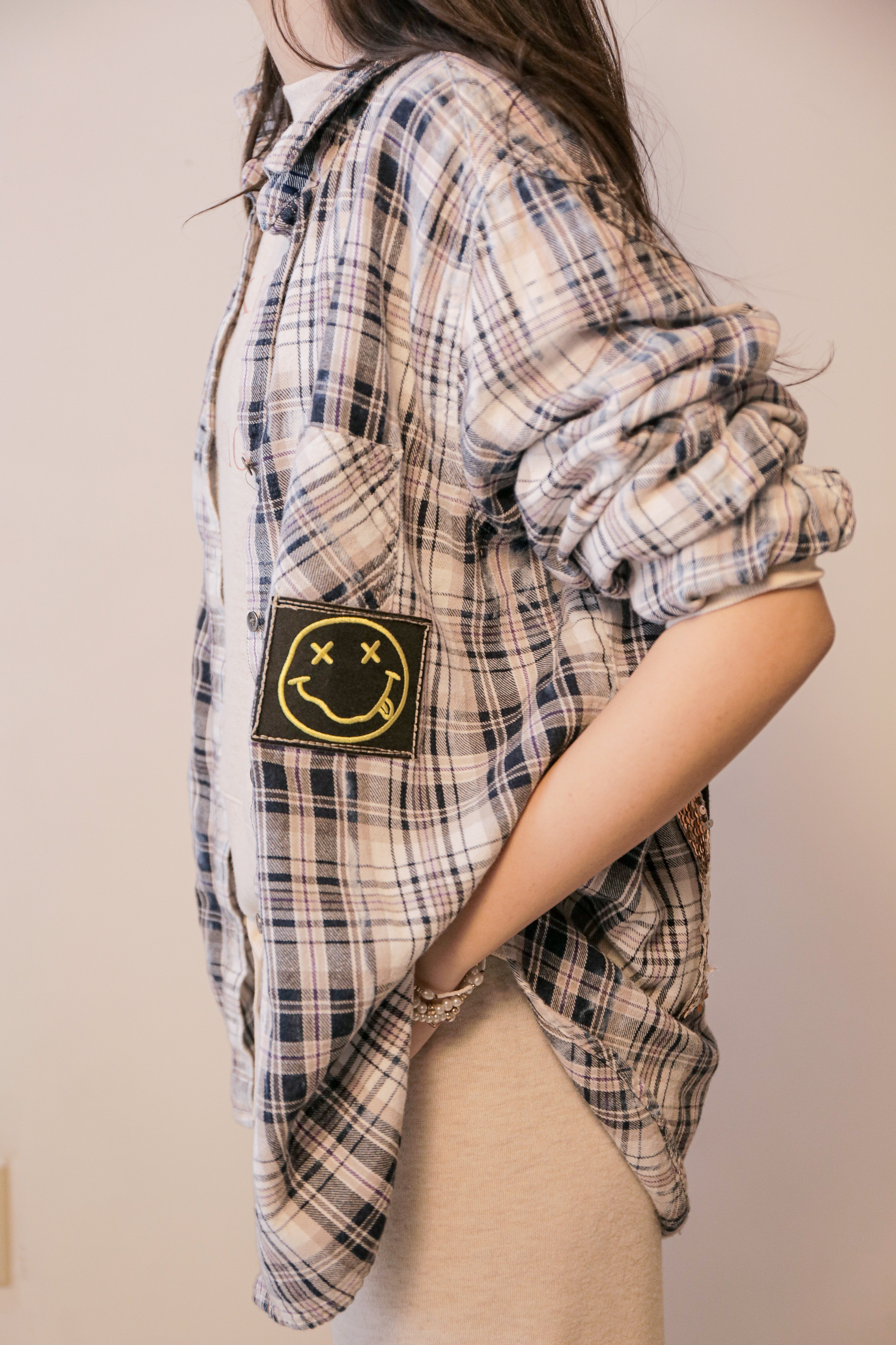 OOAK Vintage Nirvana Patch Flannel