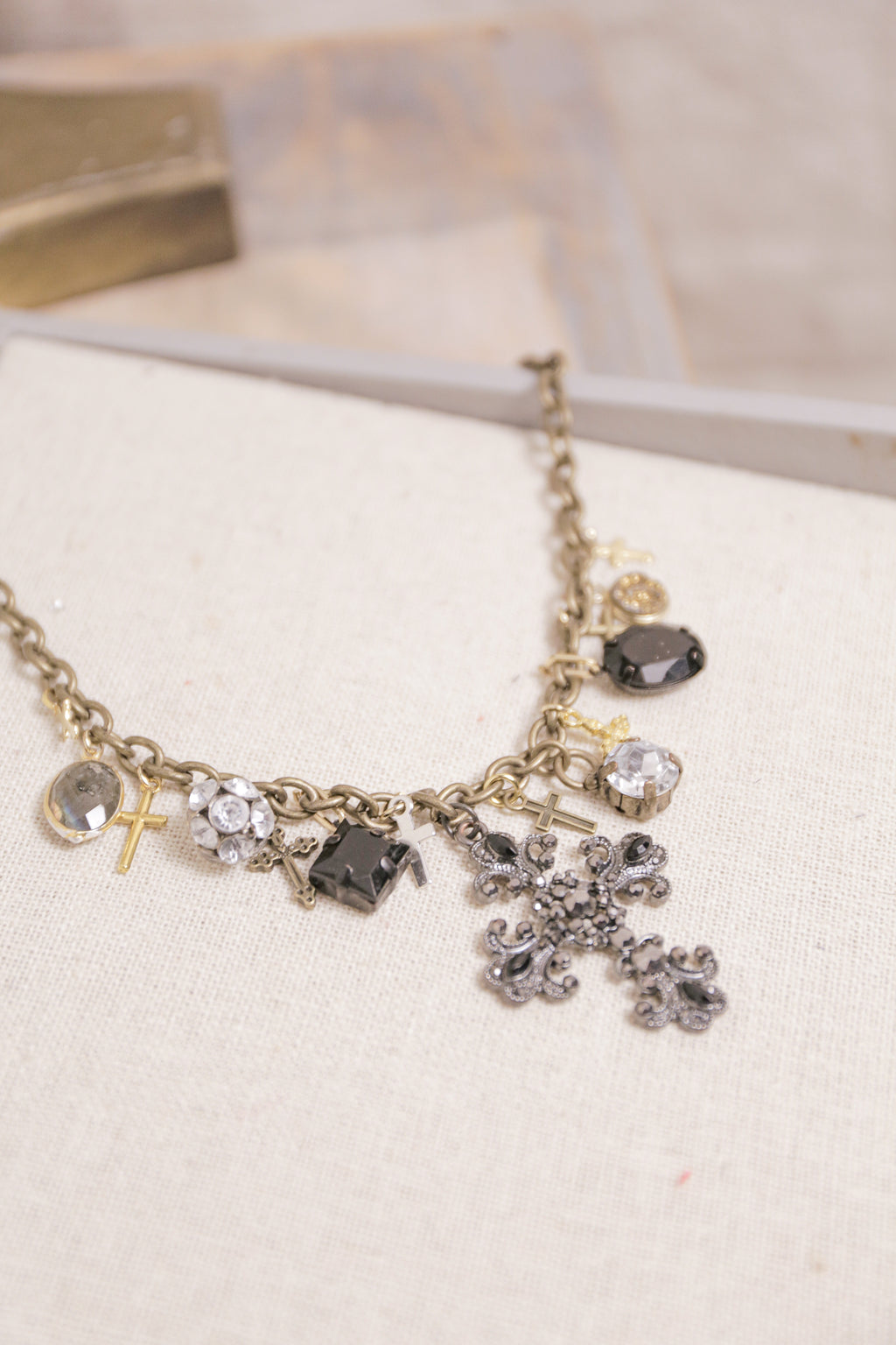 Vintage cross and Charm Necklace | One-of-a-Kind