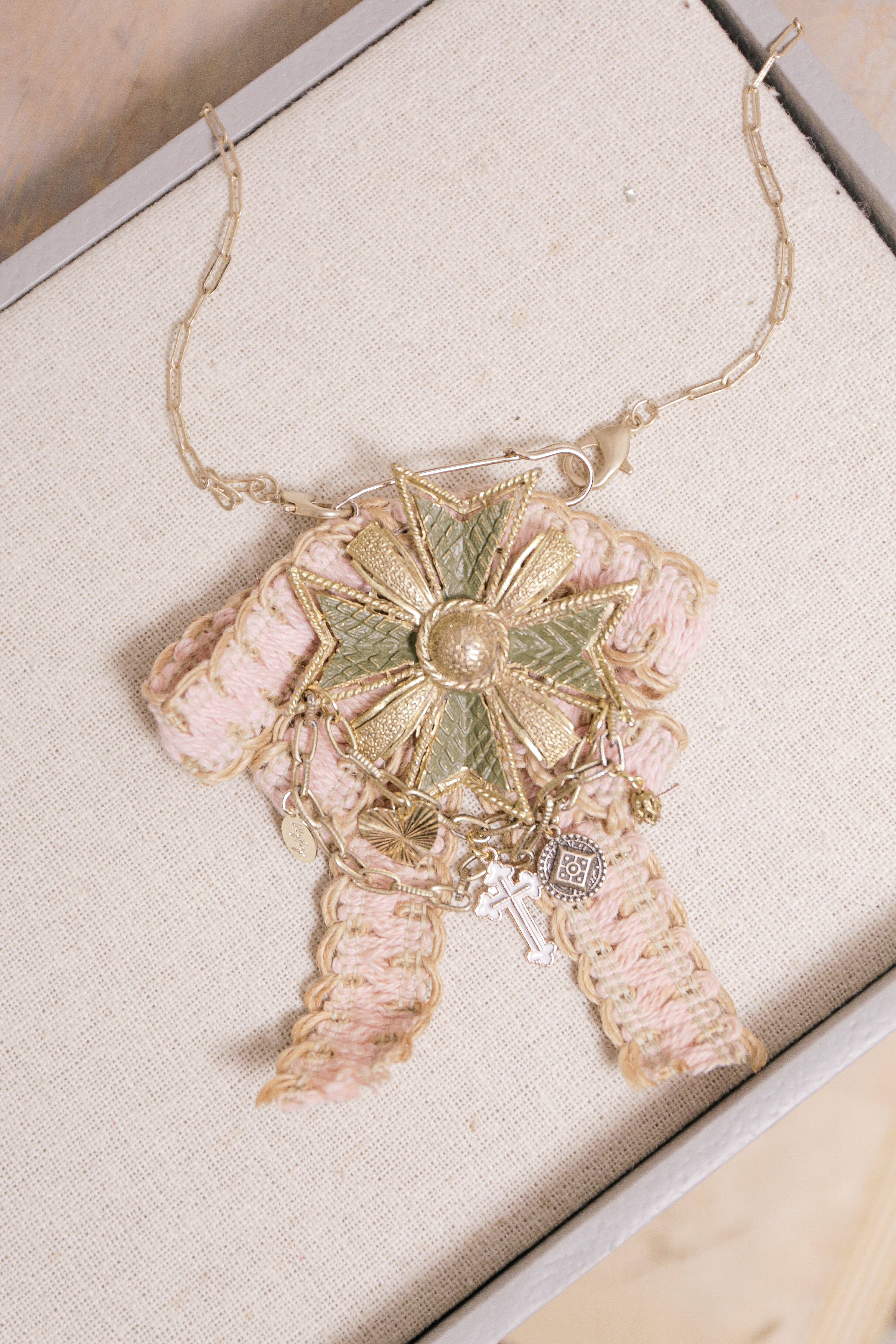Just Peachy Brooch Necklace | One-of-a-Kind