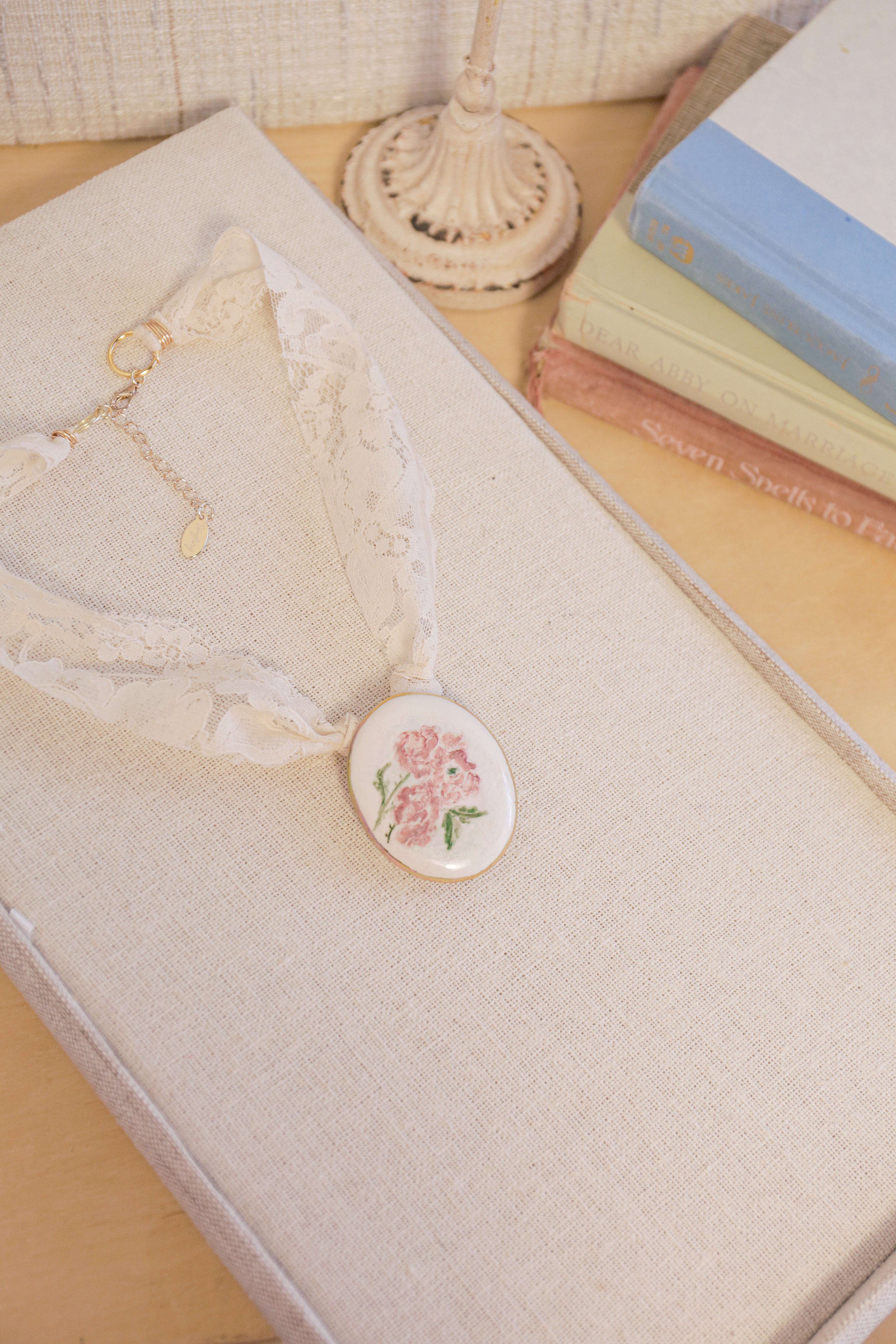 Handmade Brooch Fabric Necklace | One-of-a-Kind