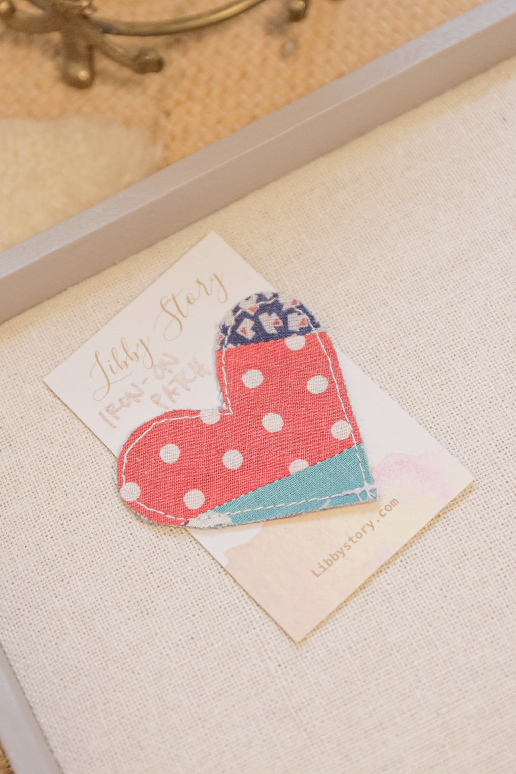 OOAK Libby Story Small Heart iron-on Patch