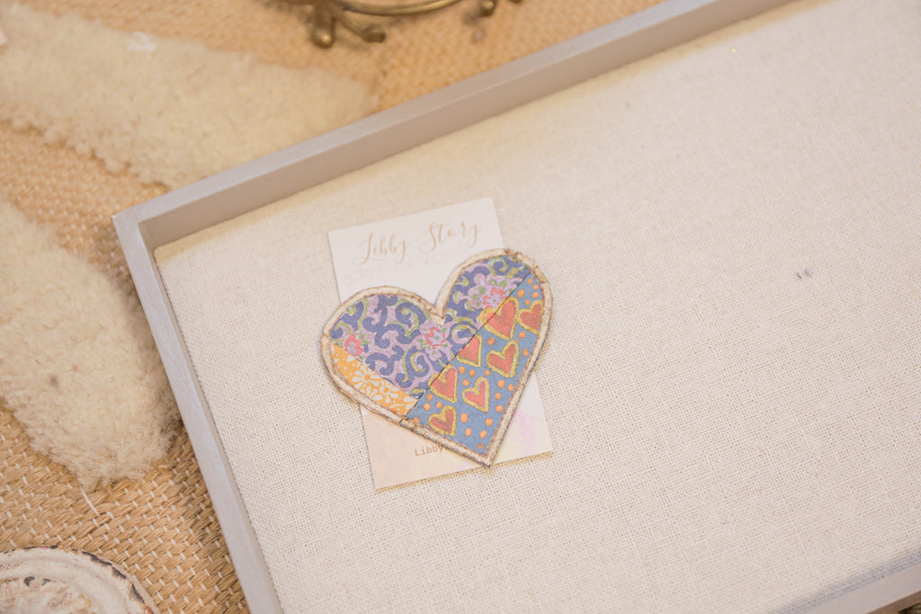 OOAK Medium Hand-painted Heart iron-on patch
