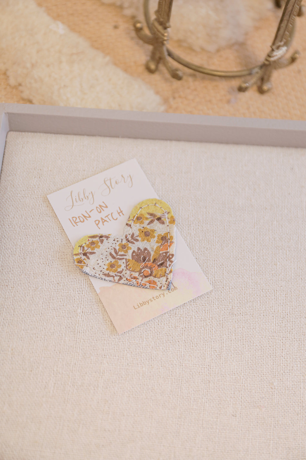 OOAK Libby Story Small Heart iron-on Patch