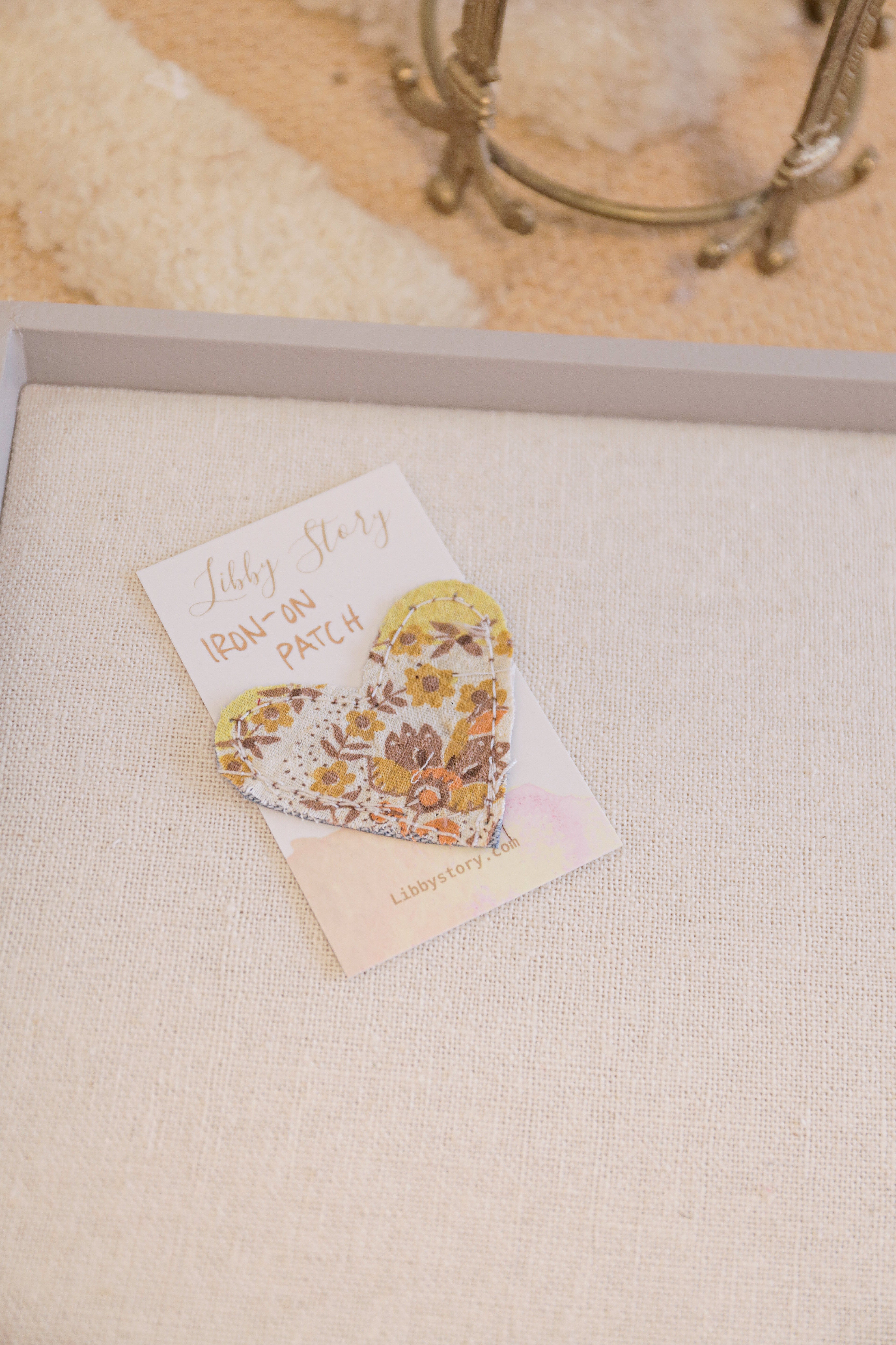OOAK Libby Story Small Heart iron-on Patch
