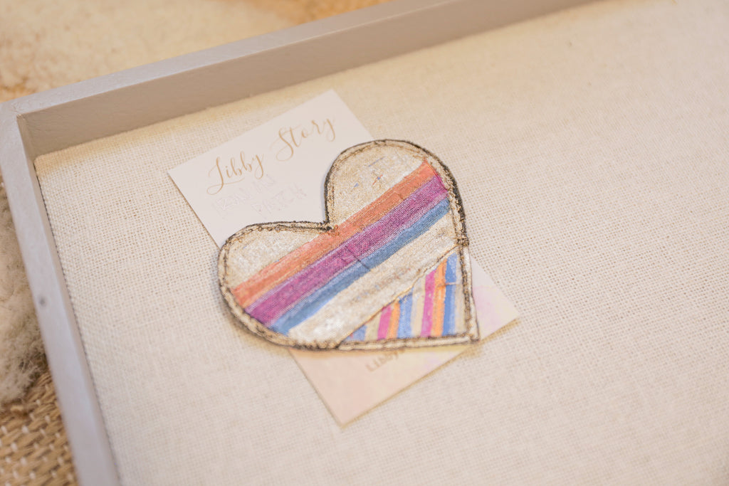 OOAK Medium Hand-painted Heart iron-on patch