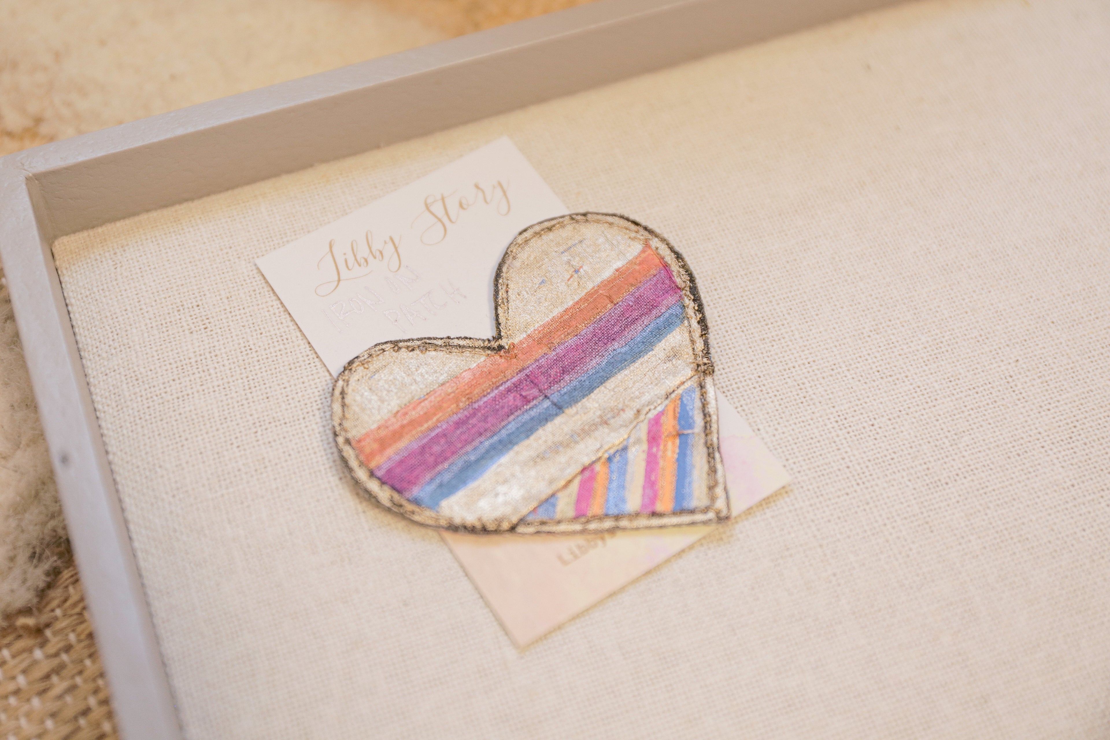 OOAK Medium Hand-painted Heart iron-on patch