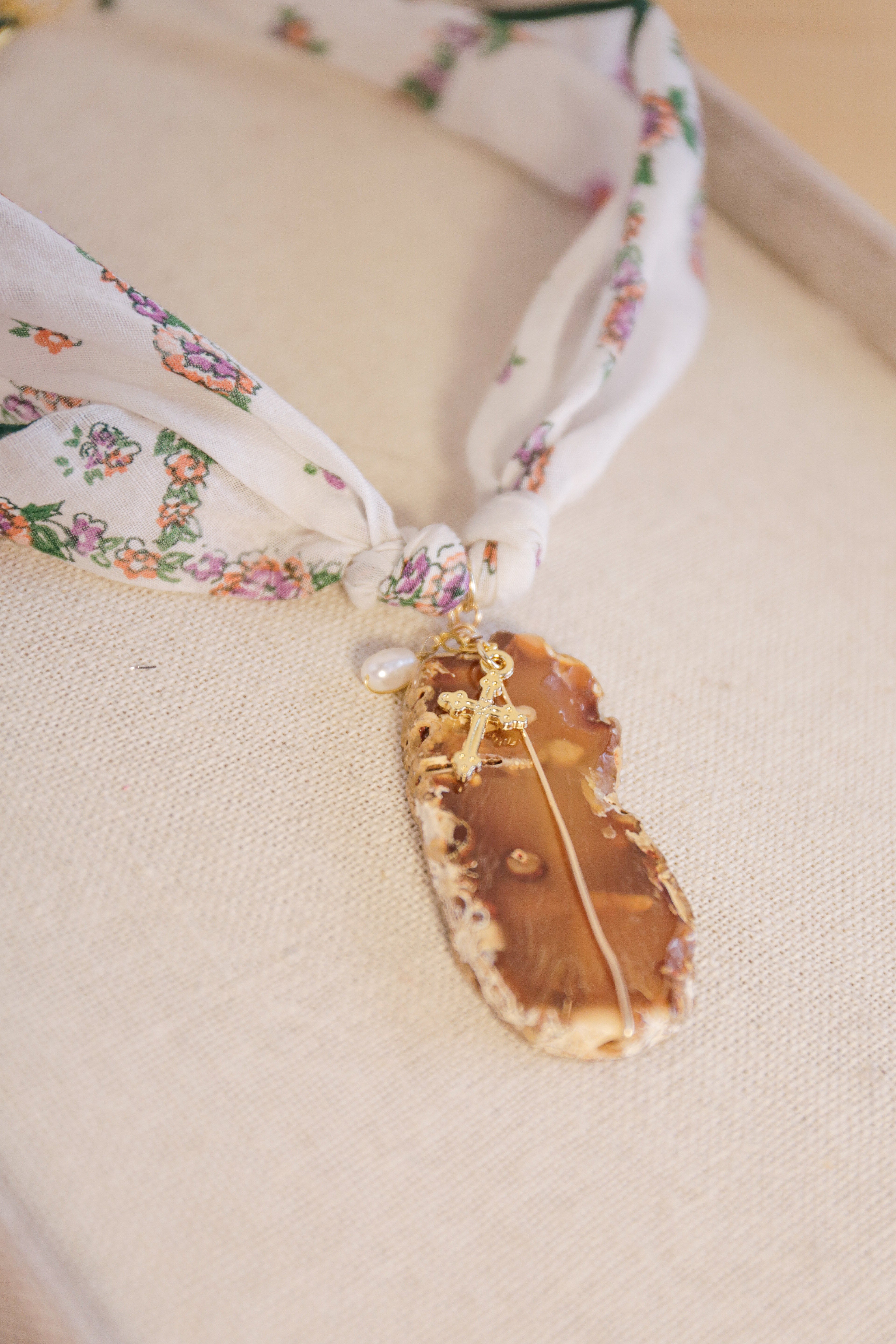 Lucile Vintage Handkerchief Stone Necklace | One-of-a-Kind