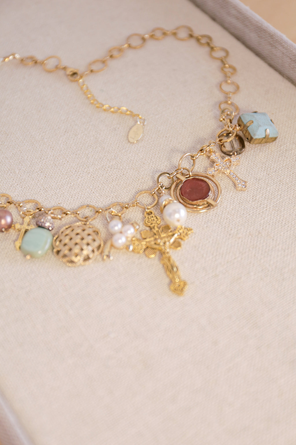 Connie Vintage Charms & Pearl Necklace | One-of-a-Kind