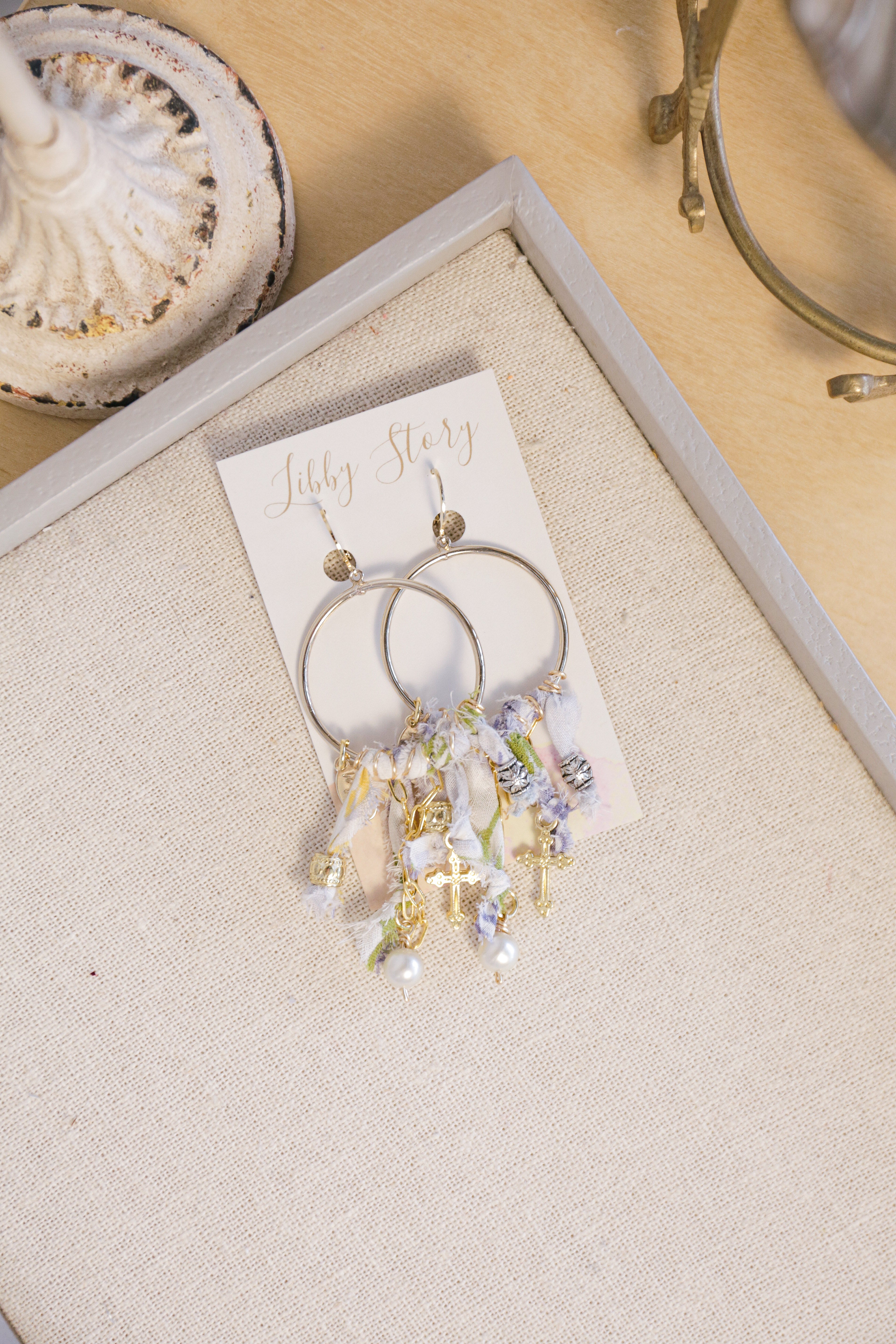 Sweet Melissa Vintage Handkerchief Earrings | One-of-a-Kind