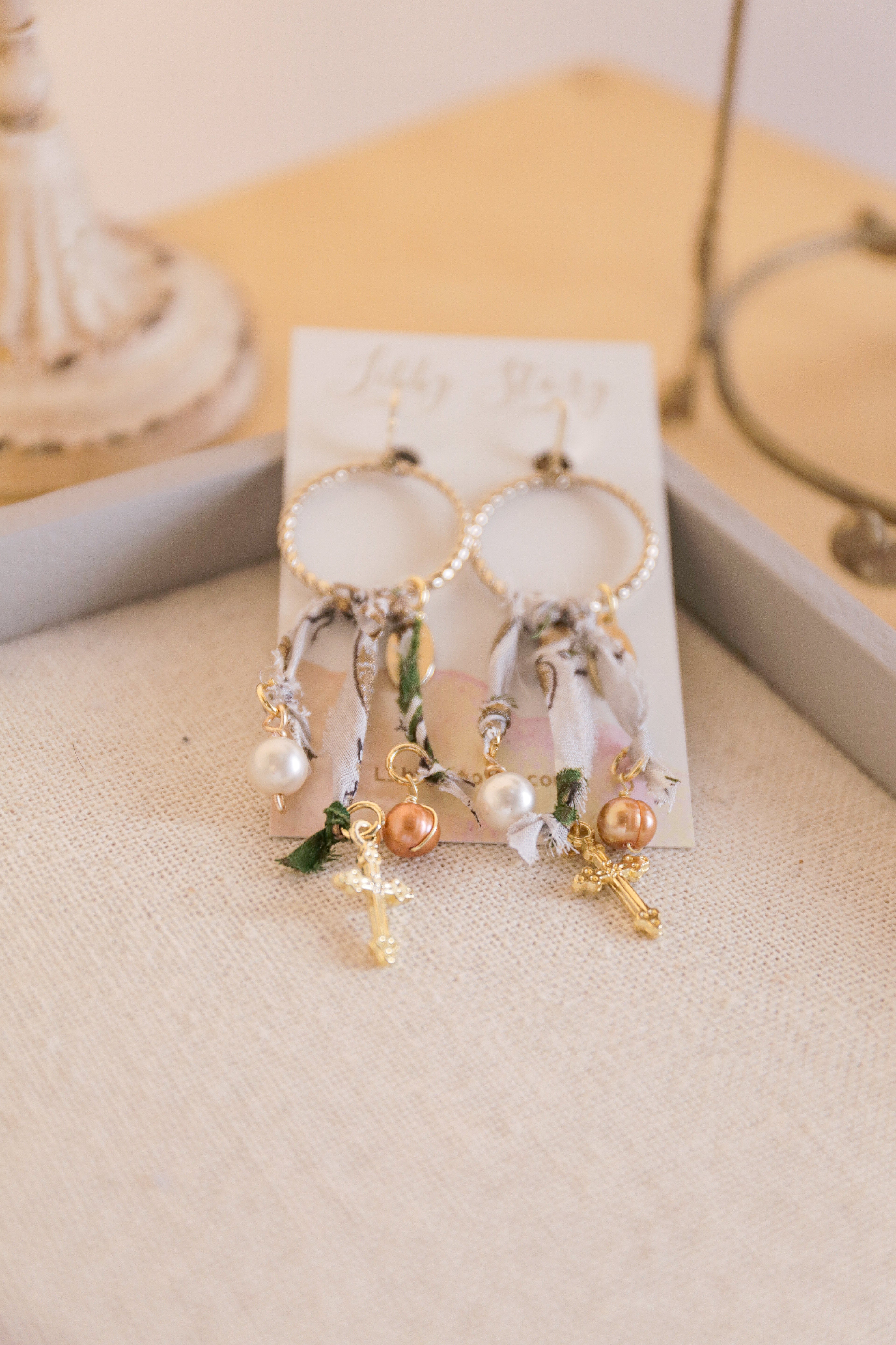 Sara Smile Vintage Handkerchief Earrings | One-of-a-Kind