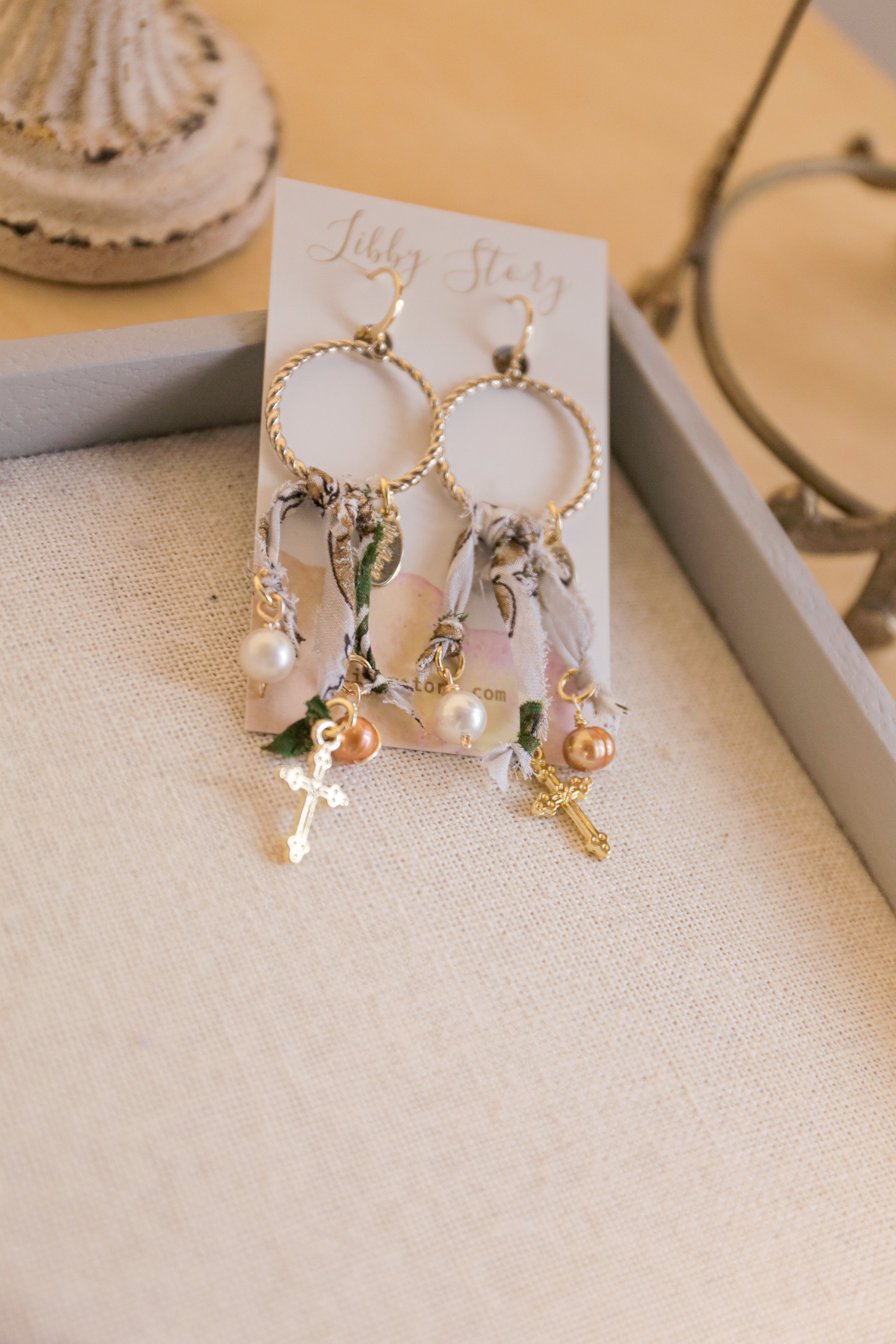 Sara Smile Vintage Handkerchief Earrings | One-of-a-Kind