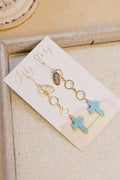 Turquoise Cross Dangle Earrings